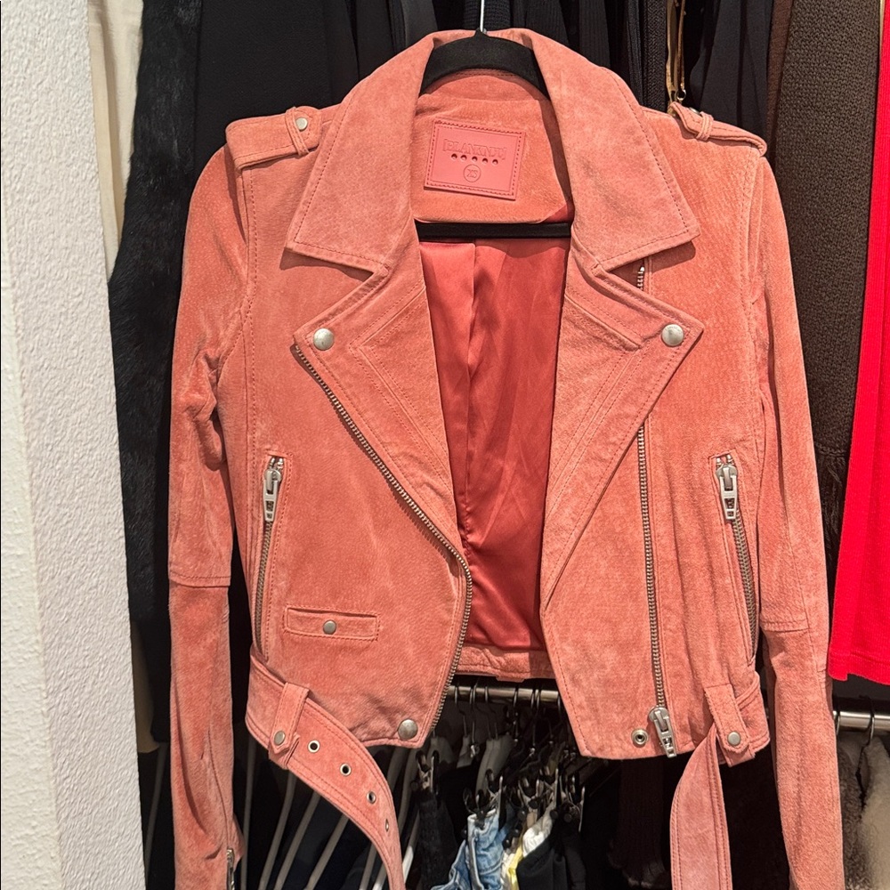 Blank NYC Pink Suede Moto Jacket